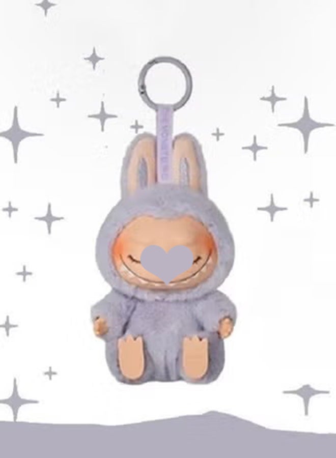 Second-Generation Sit-Down Party Series - LABUBU - Vinyl Plush Toy (Glee Style),Purple Doll Trendy Pendant Keychain,17 cm - Image 2