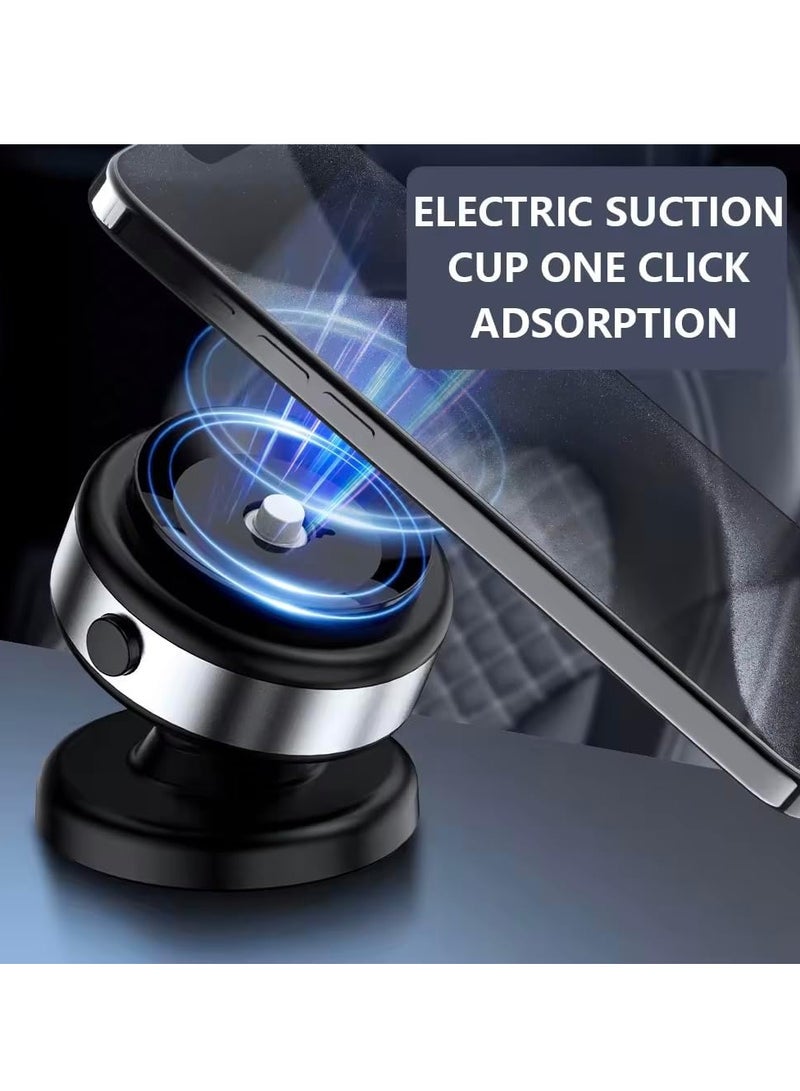 Magnetic Suction Phone Holder for Car, Mirror, and Gym – 360° Rotation Magnetic Cell Phone Mount (Silver) - Image 5