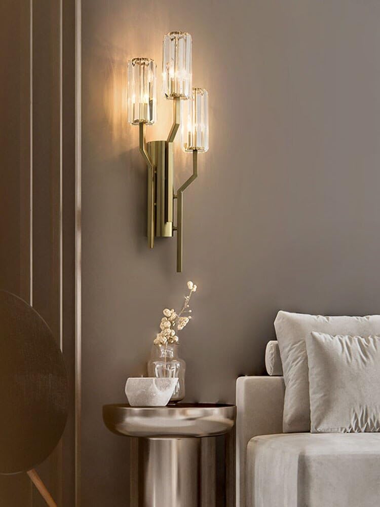 Harold Electricals Vintage Tribus Flambeau Clear Glass Wall Sconces | Antique Matte Brass Finish Wall Light for Living Room, Bedroom, Dining Area, Restaurant & Home Décor - Pack of 1(Bulb Included) - Image 3