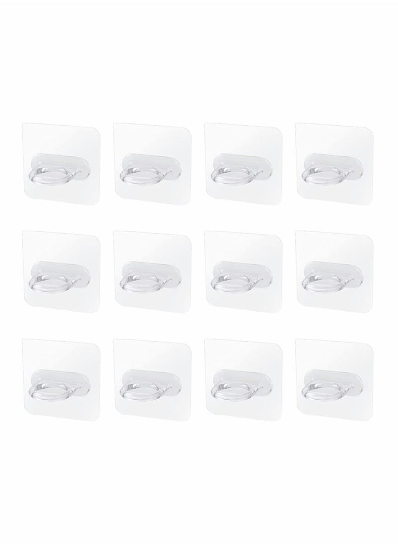 Shower Gel Bottle Holder Hook, Self Adhesive Wall Mount Shampoo Rack Kitchen Wall Hook Bathroom Free Punch Hanger 12 Pieces  - Image 1