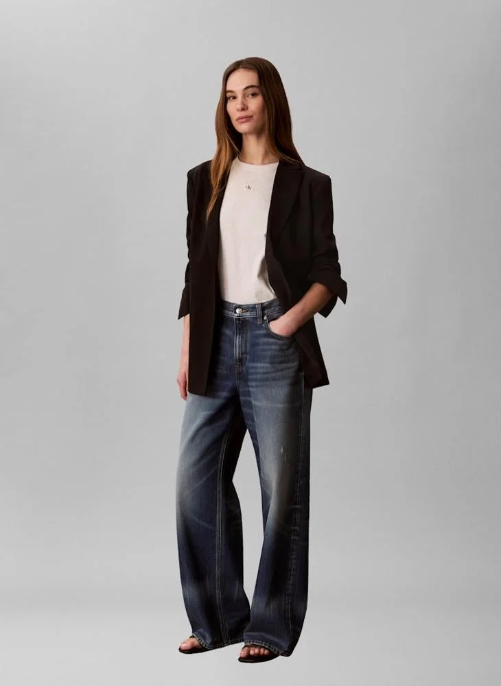 Calvin Klein Jeans  Casual Woven Label Classic Fit T-Shirt for Women | Best Price UAE