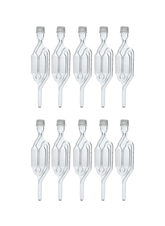 فينتيج شوب مجموعة أقفال هوائية للتخمير من فينتج شوب فاستراك (10 قطع) | قفل هوائي فقاعي لصنع النبيذ والبيرة | خالٍ من مادة BPA، على شكل حرف S | يُستخدم لتخمير النبيذ والبيرة والمخللات وغيرها | شفاف - Image 2