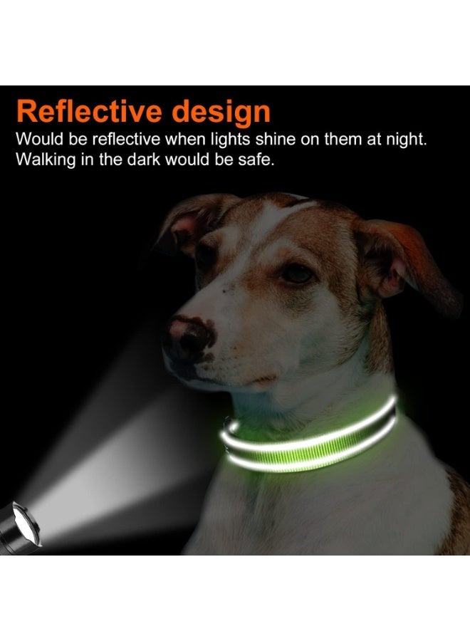 Q TRIPLE A Reflective Dog Collar with Soft Neoprene Padding, Metal D-Ring and Adjustable Length, Premium Nylon Material (Color: Green) - Image 3