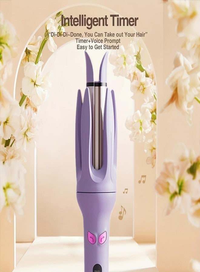 INK-EEZE Automatic Curling Iron,Hair Curler Automatic Rotating Wand,Anti-Scald,Four Speed Temperature Adjustment,Diameter 28mm,Anti-Tangle Rotating Curling Wand,Easy to Use Hair Curler,Purple - Image 3