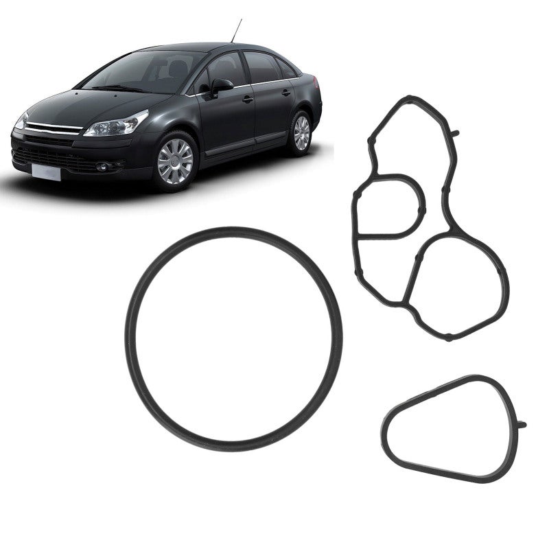 Engine Oil Filter Housing Gasket 11428643758 OE Number High Tightness Oil Cooler Seal Replacement - High Temperature Resistant Rubber Gasket Kit for Citroen Berlingo C3 C4 & Peugeot 207 208 308 Car En - Image 1
