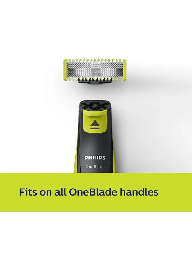 فيليبس شفرات بديلة OneBlade QP220/51 من Philips | تشذيب، تحديد، وحلاقة أي طول للشعر | 2 شفرات أصلية قابلة للاستبدال | تتناسب مع جميع مقابض OneBlade، للاستخدام الرطب والجاف