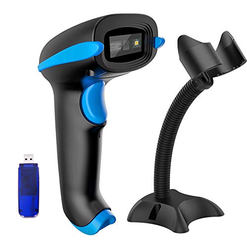 NADAMOO QR Code Scanner Wireless 2D Barcode Scanner With Stand Supports Screen Scan Handheld CMOS Imager Long Range Portable USB Bar Code Reader with Auto Sensing Read 1D 2D QR Code PDF417 Data Matrix - Image 1
