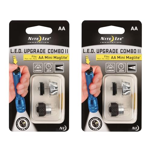 Nite Ize LED Upgrade Combo II Compatible with AA Mini Maglite - Convenient Flashlight Kit with LED & Tail Cap Switch - Powerful Flashlight Upgrade for Camping & Hiking - 2 Pack - Image 1