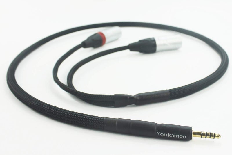 Youkamoo 4.4mm to Dual XLR Male Balanced Audio Headphone Adapter Silver Plated Cable 3 FT 1M 4.4mm to XLR - Image 1