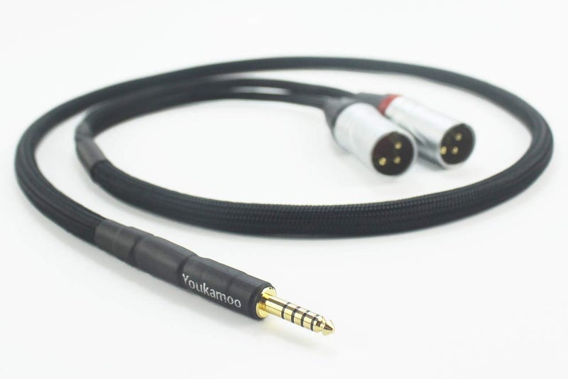 Youkamoo 4.4mm to Dual XLR Male Balanced Audio Headphone Adapter Silver Plated Cable 3 FT 1M 4.4mm to XLR - Image 3