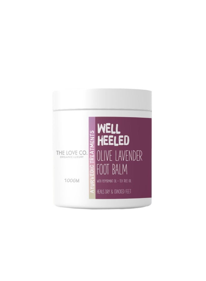 THE LOVE CO. Well Heeled Foot Balm | For Cracked Heels & Dry Feet, Foot Care Balm With Olive Lavender Healthy Feet | 100gm - Image 1