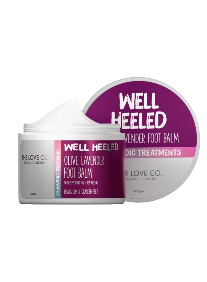 THE LOVE CO. Well Heeled Foot Balm | For Cracked Heels & Dry Feet, Foot Care Balm With Olive Lavender Healthy Feet | 100gm - Image 2