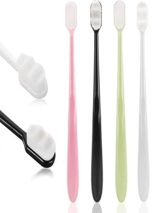 AHBHT Ultra-Soft Manual Toothbrushes, 15000 Micro Nano Bristles, Sensitive Teeth and Gums, Travel-Friendly (Multicolor) (4) - Image 3