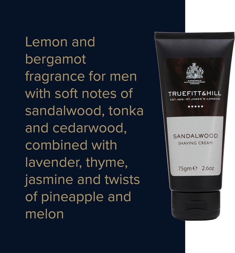 Truefitt & Hill Sandalwood Shaving Cream Tube - 75g (2.65 oz) - Image 4