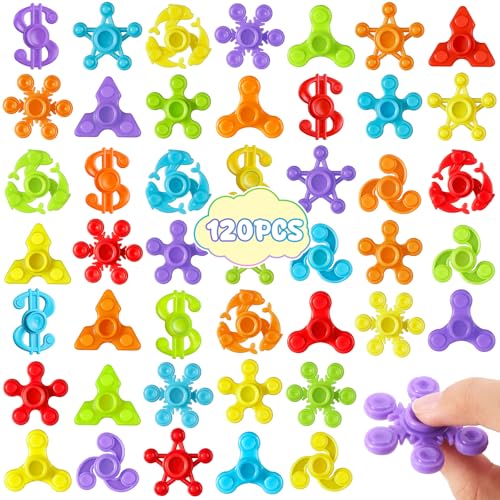 GIGILLI 120 Pcs Fidget Spinner for Classroom Prize Mini Fidget Toys Bulk for Kids Anxiety Stress Relief Autism ADHD Easter Basket Stuffers Birthday Party Favors Gifts Goodie Bag Stuffers Treasure Box Toys - Image 1