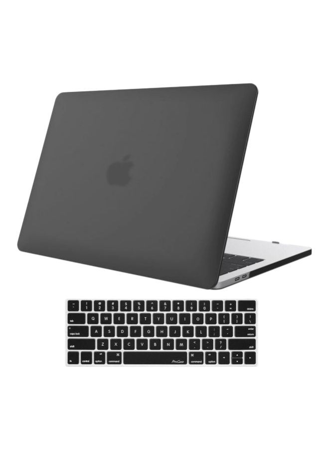 نيبمينينت غطاء حماية واقٍ مع للوحة المفاتيح لجهاز أبل ماك بوك برو مزود بشريط لمس مقاس 15 بوصة طراز A1707 (2017/2016) أسود