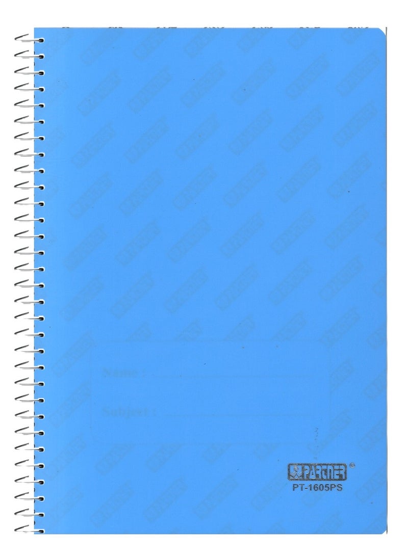 PARTNER دفتر ملاحظات مفرد بخط واحد بحجم A4 مع غلاف بلاستيكي أزرق سماوي - Image 1