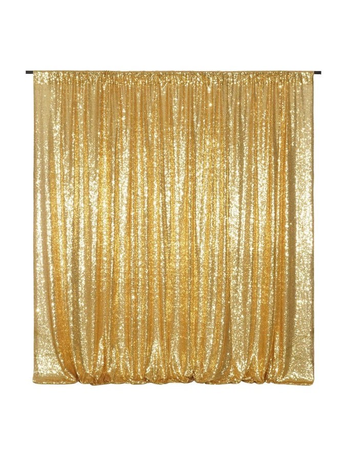 Poise3EHome 8FT x 10FT Sequin Photography Backdrop Curtain for Party Decoration, Golden - Image 1