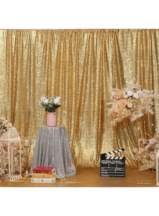 Poise3EHome 8FT x 10FT Sequin Photography Backdrop Curtain for Party Decoration, Golden - Image 3
