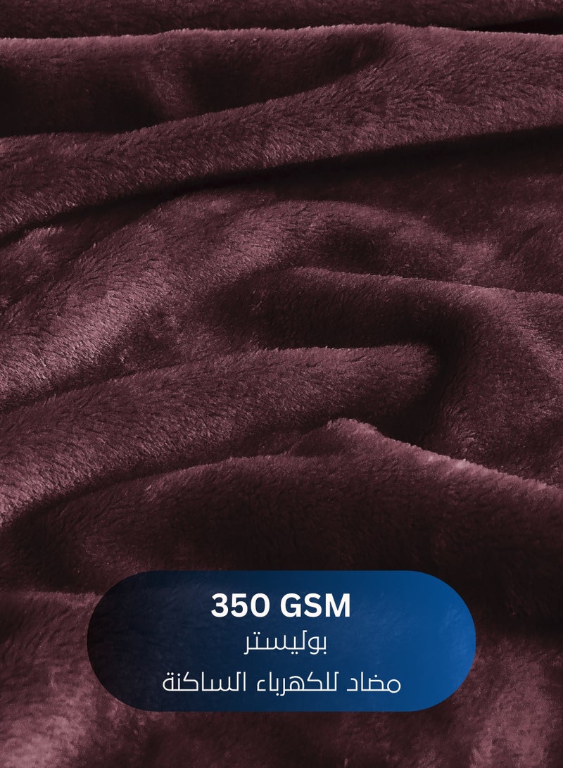 Master Home Textile بطانية مخملية خفيفة الوزن، سلسلة مورا، 350 جرامًا للمتر المربع، مقاس مفرد 230 × 170 سم، بطانية صوف فائقة النعومة لجميع المواسم، بطانية سرير وأريكة - Image 2