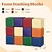 TODIBY Foam Building Blocks for Toddlers12Pieces Wipeable Leather Stacking Cubes Kids Large Soft Toys Play Set for Learning Construction Baby Preschool Daycare Therapy Birthday Gift Rainbow - Image 4