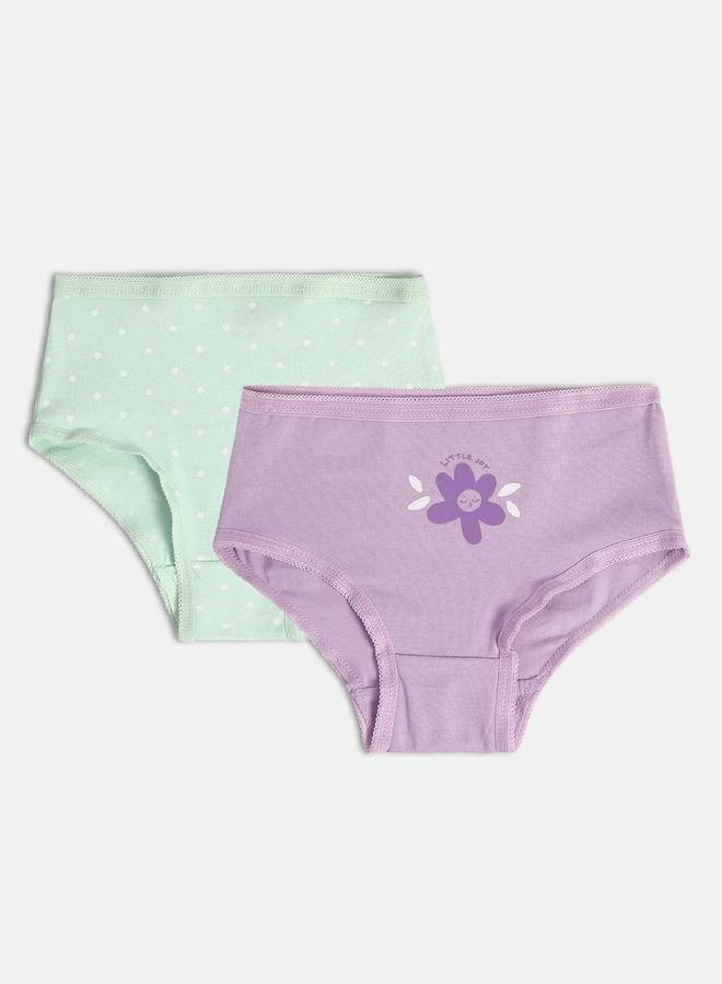 MINIKLUB Pack of 2 - Girls Cotton Knitted Briefs - Image 1