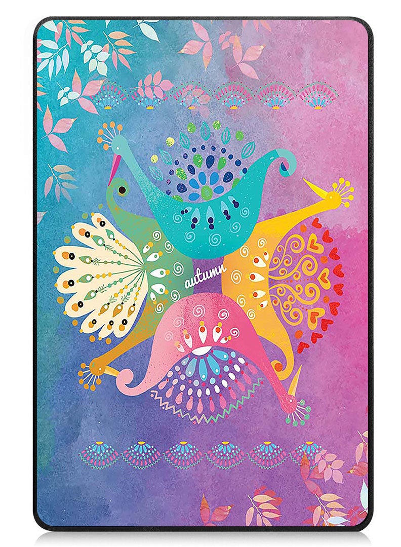 Theodor Protective Flip Case For Apple iPad Air 11 (2024) With Trifold Stand Auto Wake Sleep Shockproof Cover Autumn peacock design - Image 1