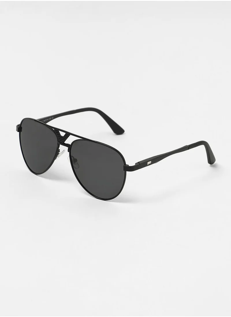 Haute Sauce The V-Bar Aviator Sunglasses - Onyx Black