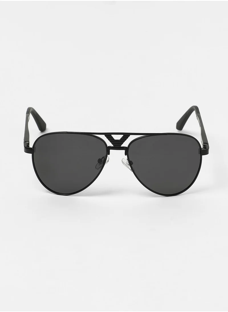 Haute Sauce The V-Bar Aviator Sunglasses - Onyx Black