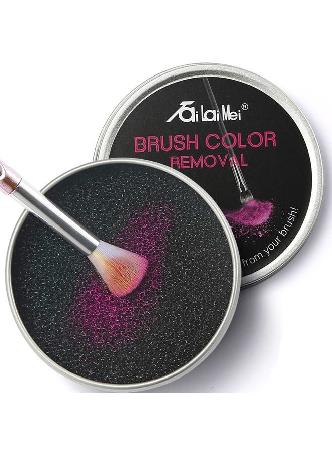 TailaiMei 2 Pack Color Removal Cleaner Sponge, Quickly & Easily Clean Makeup Brushes Powder Without Water or Chemical Solutions Eliminating Drying Time - Switch Eyeshadow Colored Immediately - Image 1