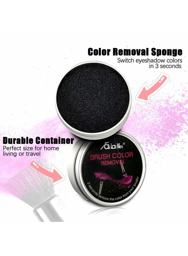 TailaiMei 2 Pack Color Removal Cleaner Sponge, Quickly & Easily Clean Makeup Brushes Powder Without Water or Chemical Solutions Eliminating Drying Time - Switch Eyeshadow Colored Immediately - Image 5
