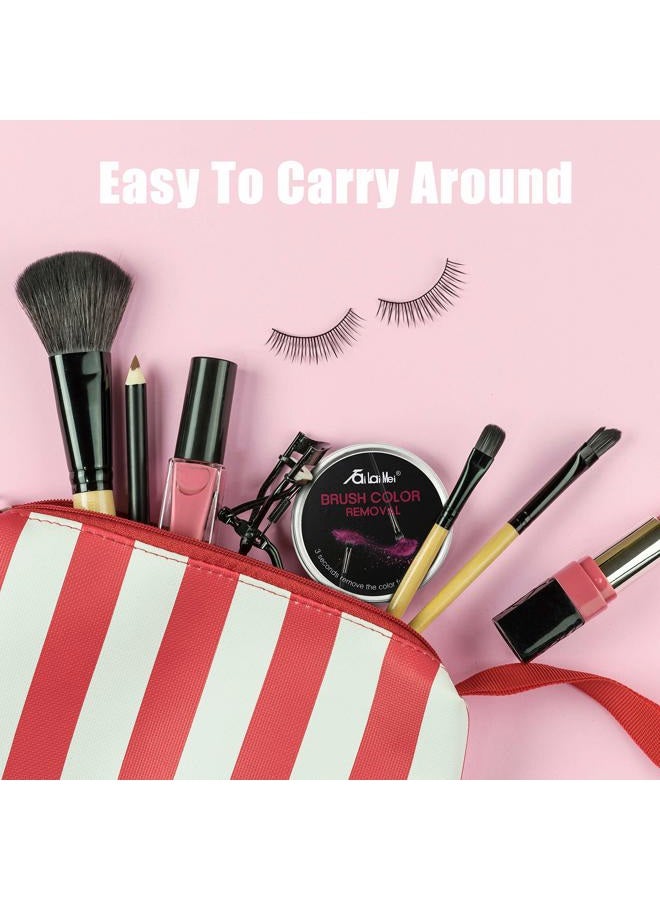 TailaiMei 2 Pack Color Removal Cleaner Sponge, Quickly & Easily Clean Makeup Brushes Powder Without Water or Chemical Solutions Eliminating Drying Time - Switch Eyeshadow Colored Immediately - Image 4