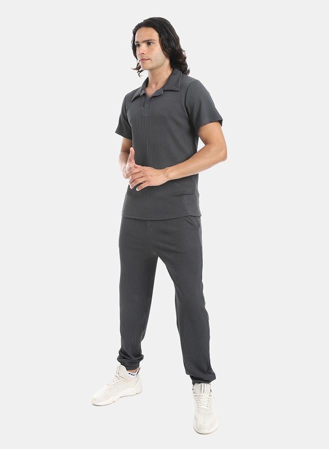 Red Circle ribbed set with pants a44 - Image 2