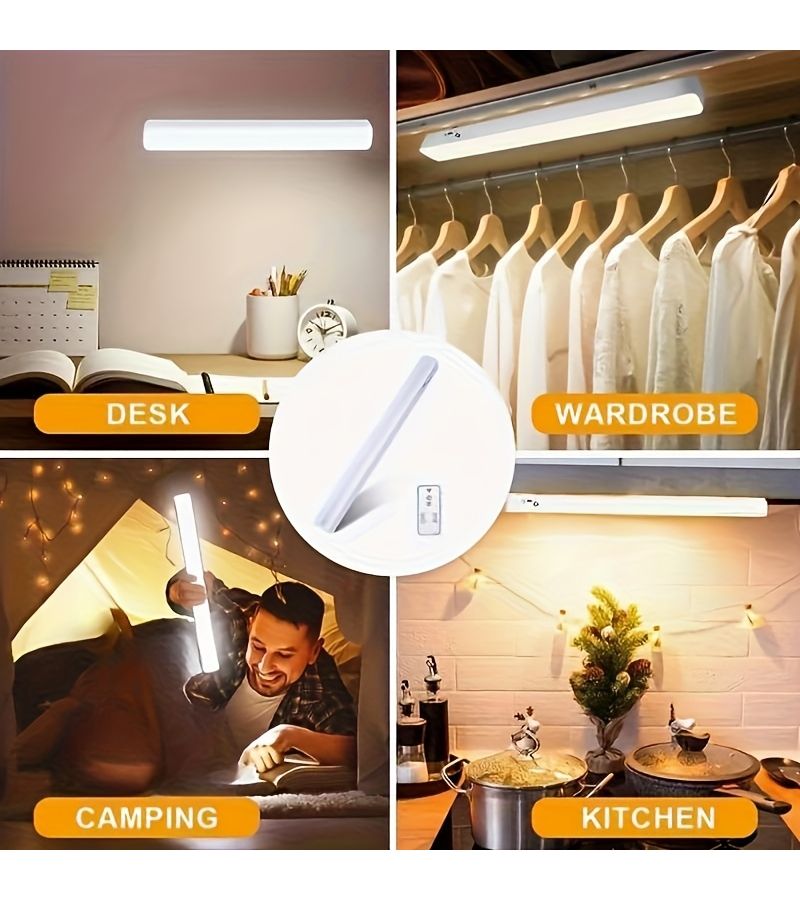 1 × ضوء قابل للتعتيم تحت الخزانة، ضوء قراءة LED لاسلكي باللمس، بحجم 10 إلى 23 بوصة، محمول بقابلة لإعادة الشحن ببطارية ليثيوم، ثلاثة أوضاع للألوان مع سطوع قابل للتعتيم - Image 5