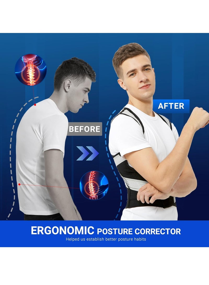 يوڠام مثبت وضعية الظهر ودعامة الكتف القابلة للتعديل لدعم العمود الفقري العلوي والوسطي، دعم أسفل الظهر، تخفيف آلام الرقبة والكتف والظهر - Image 2