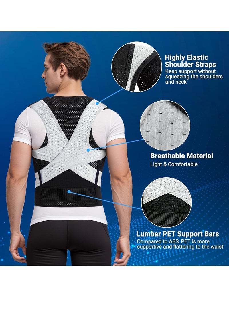 يوڠام مثبت وضعية الظهر ودعامة الكتف القابلة للتعديل لدعم العمود الفقري العلوي والوسطي، دعم أسفل الظهر، تخفيف آلام الرقبة والكتف والظهر - Image 3