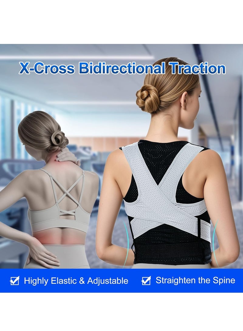 يوڠام مثبت وضعية الظهر ودعامة الكتف القابلة للتعديل لدعم العمود الفقري العلوي والوسطي، دعم أسفل الظهر، تخفيف آلام الرقبة والكتف والظهر - Image 5