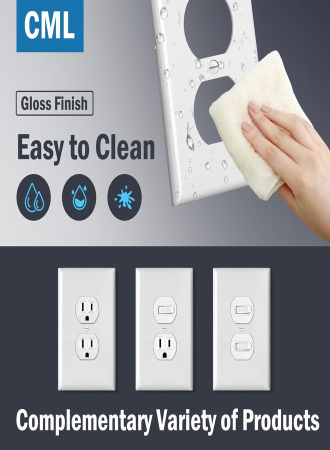 CML Hardware CML Oversized Duplex Outlet Covers, 6 Pack Jumbo Electrical Outlet Wall Plate, 1-Gang White Switch Plates, Dual Receptacle Faceplate, Over-Size 3.5” x 5.5”, Impact Resistant, ETL Listed - Image 4