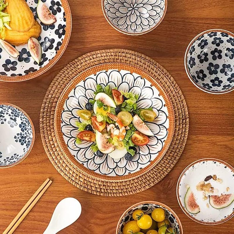 Sugalsu Porcelain Japanese Style Set of Bowls Plates Tableware Serving Set with Beautiful Gift Box 2 Bowl 1 Plate 4 Chopstick - Image 5