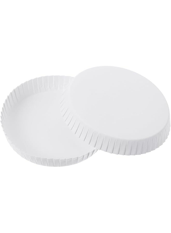 S-TOP 100Pcs Disposable Paper Cup Covers Recycled Paper Tea Coffee Drinking Cup Lids for Home Office Hotel Party Use 3.54X3.54X0.59In Stackable Design - Image 1