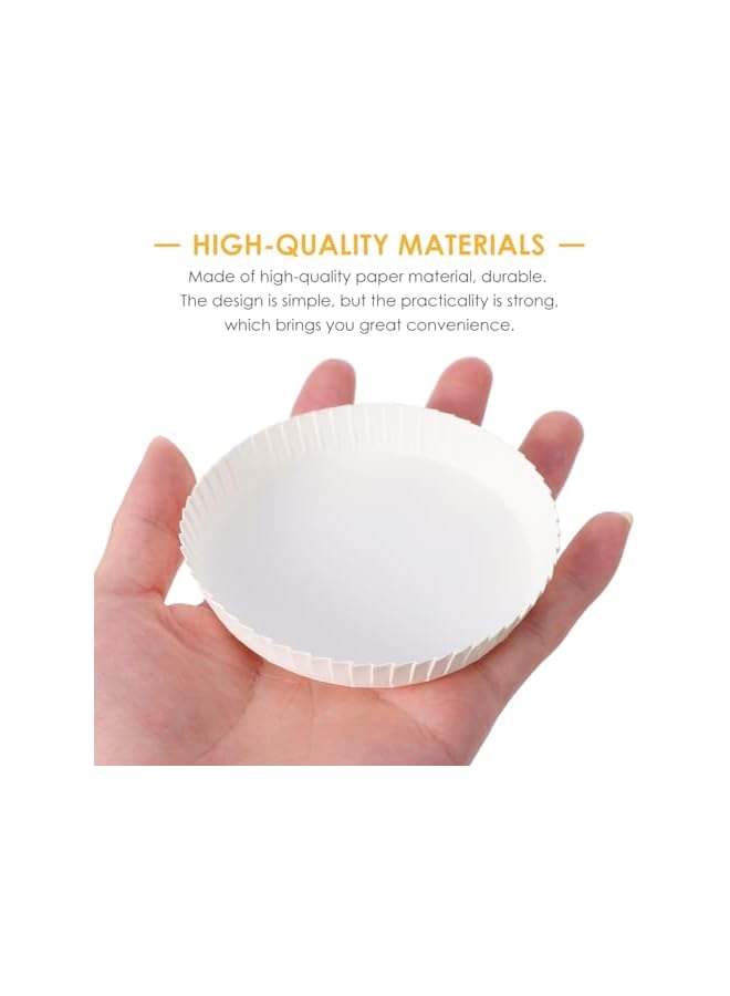 S-TOP 100Pcs Disposable Paper Cup Covers Recycled Paper Tea Coffee Drinking Cup Lids for Home Office Hotel Party Use 3.54X3.54X0.59In Stackable Design - Image 3