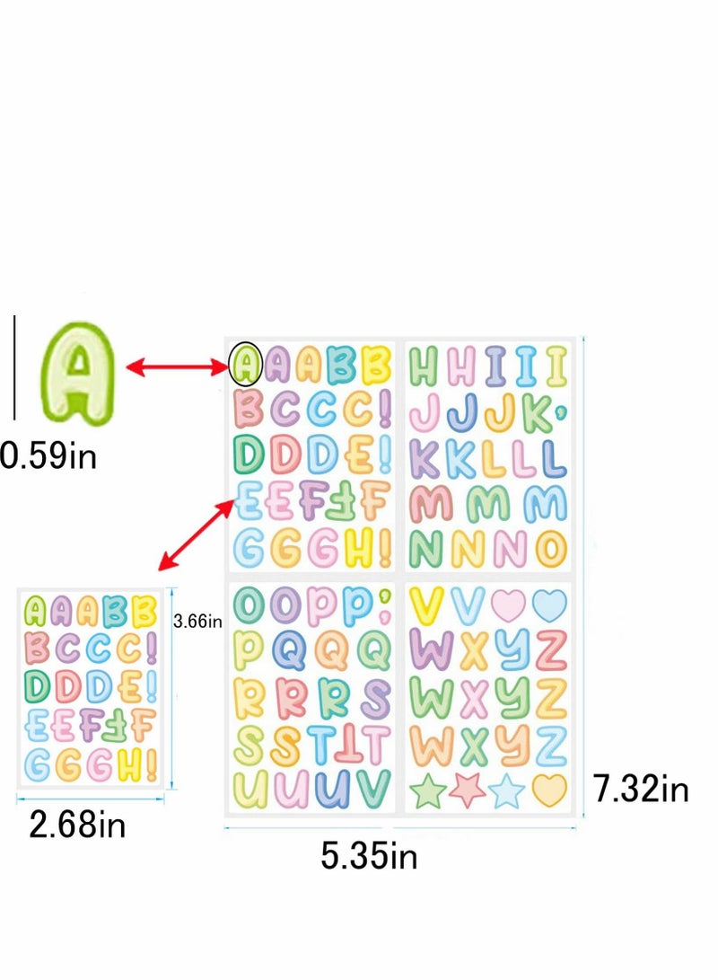 NIBEMINENT 8 Sheets Alphabet Stickers 960 Letter for Crafts, Color Letters Waterproof, ABC Vinyl Self-Adhesive Sticker, Labels,Store Signs, Adhesive Lettering DIY Mailbox House Numbers - Image 5