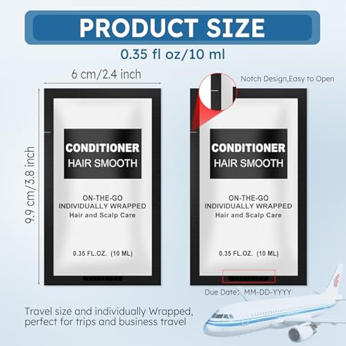FAOEHN Travel Size Conditioner Packets Bulk Pack of 30,Individually Wrapped 0.35 fl oz (10 ml) Disposable Small Mini Conditioner Gel Pack Toiletries Supplies for Hotel,Guests,Homeless,Charity,Gym - Image 4