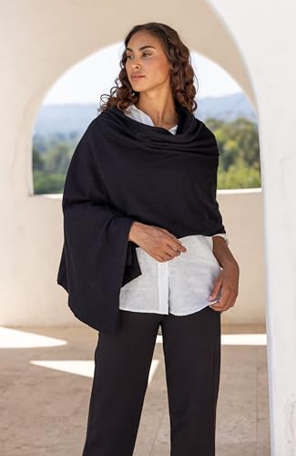 zestt Dreamsoft Travel Scarf, Wrap and Shawl, Organic Cotton, Black - Image 2