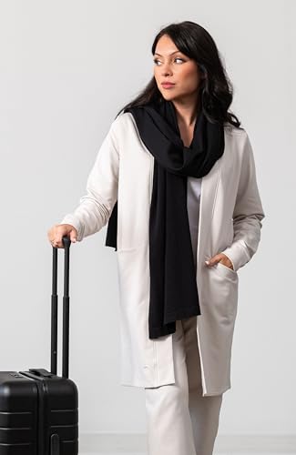 zestt Dreamsoft Travel Scarf, Wrap and Shawl, Organic Cotton, Black - Image 3
