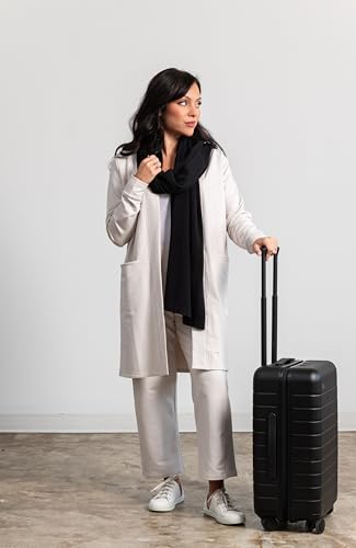zestt Dreamsoft Travel Scarf, Wrap and Shawl, Organic Cotton, Black - Image 4