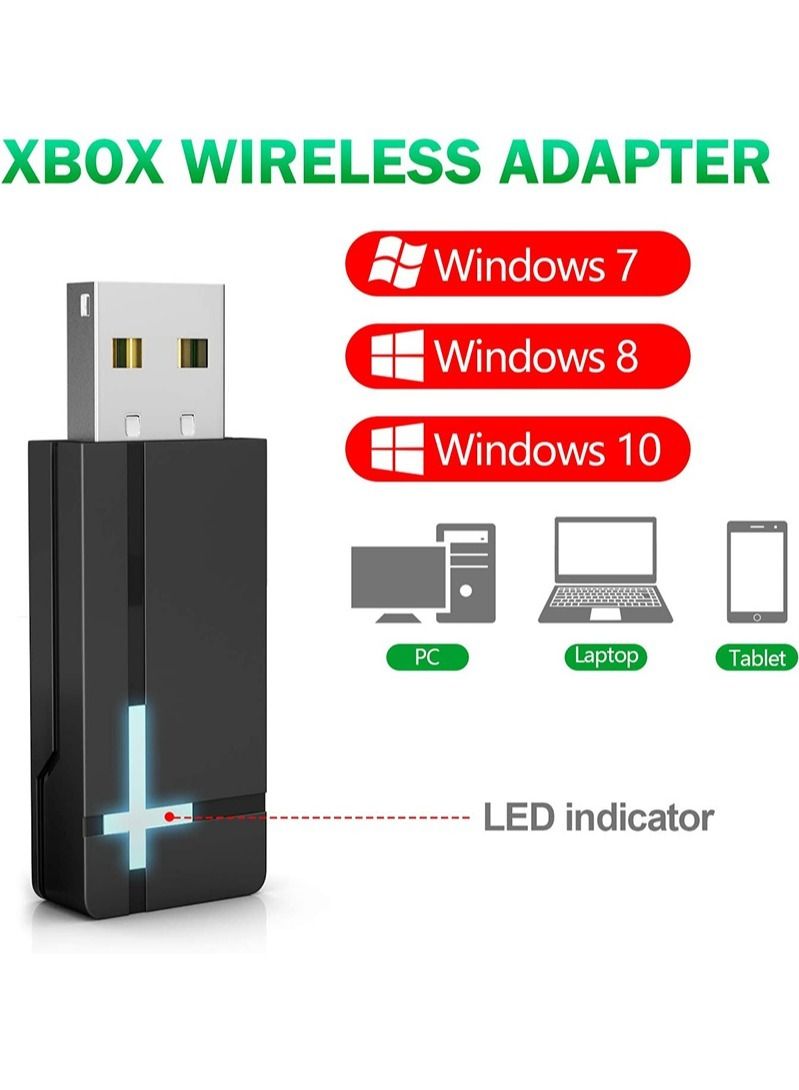Wireless Adapter 2.4G Receiver for Xbox One Converts PC Compatible with Windows 7/8/10 Controller Elite Series 2 and X/S - Image 4