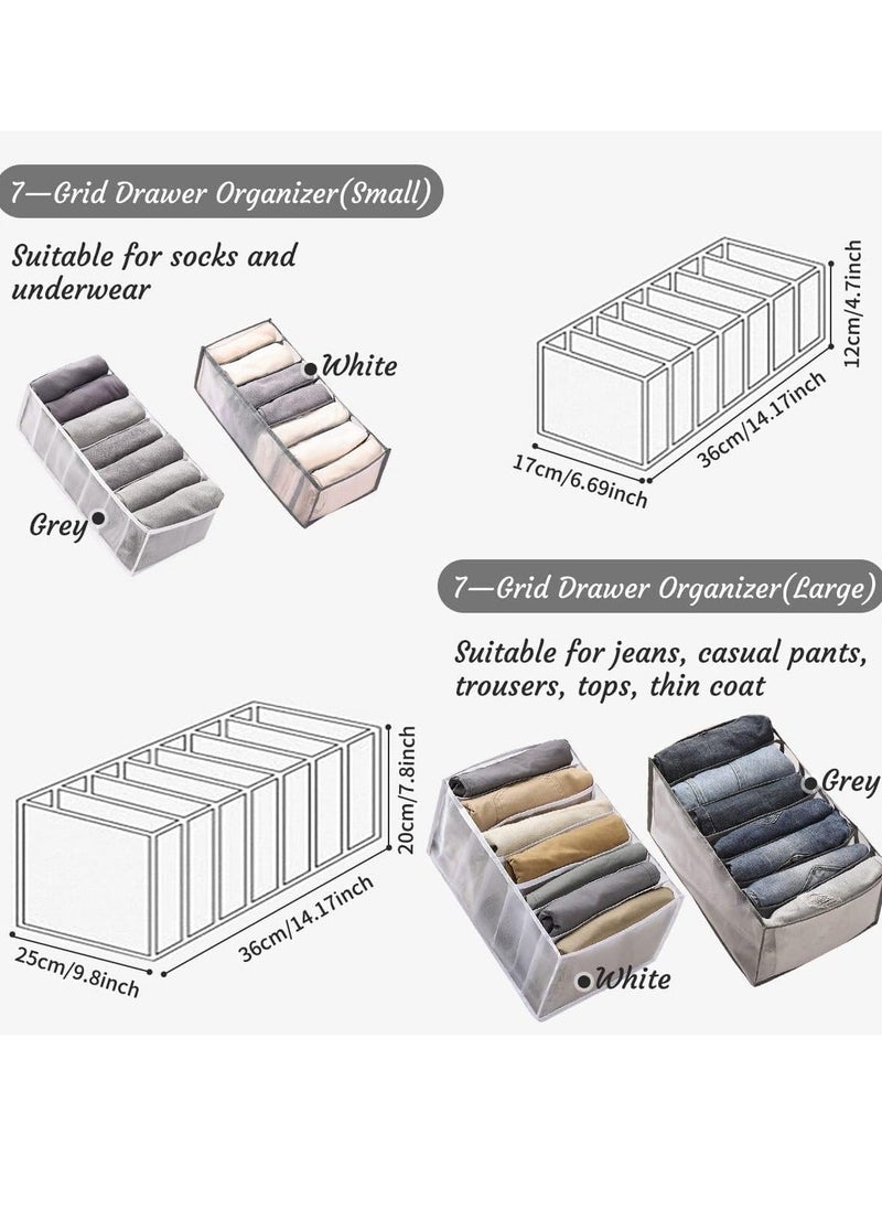 Generic - Pants Drawer Organizer Divider Underwear Organizer, 7 Cells Jeans Compartment Storage Foldable Closet Cabinet Organizer Underwear Mesh Storage Boxes for Socks, Handkerchiefs, Belts - Image 1