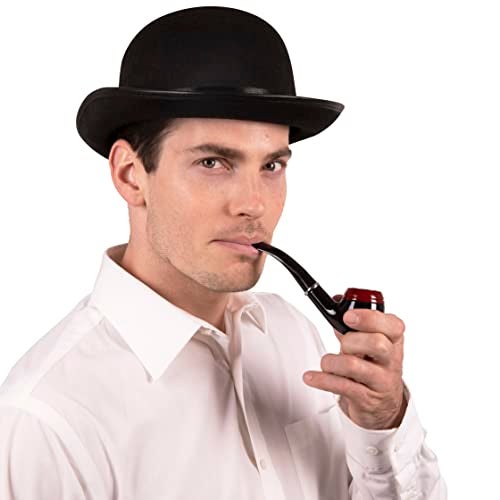 Kangaroo One Classic Vintage Black Derby Hat for Men & Women - Bowler Hat for Teens - Cosplay Derby Accessory, Halloween Theater Hat, and for 1920s Retro Style Costume Apparel - Image 2