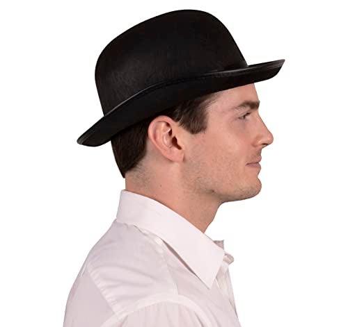 Kangaroo One Classic Vintage Black Derby Hat for Men & Women - Bowler Hat for Teens - Cosplay Derby Accessory, Halloween Theater Hat, and for 1920s Retro Style Costume Apparel - Image 3